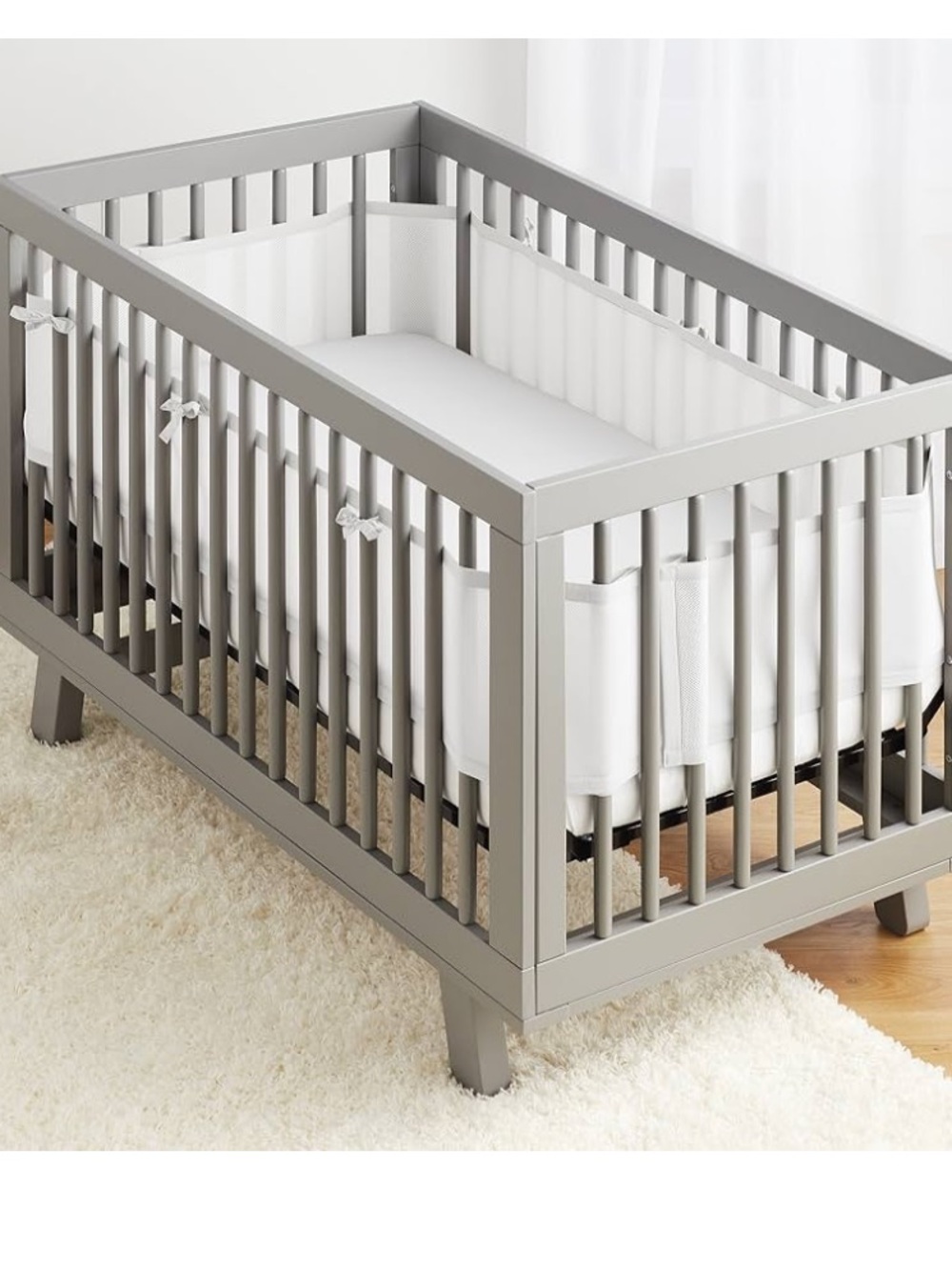 BreathableBaby Breathable Mesh Liner for Full-Size Cribs White